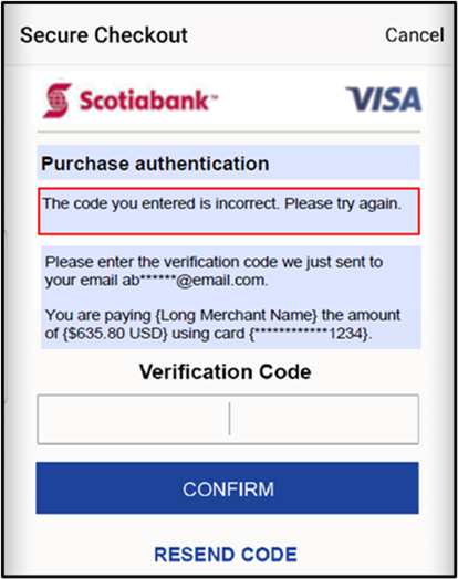 3d secure verification code