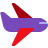 purple and red plane