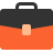 orange and black briefcase